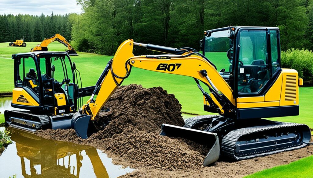 choosing the right excavator size for pond excavation
